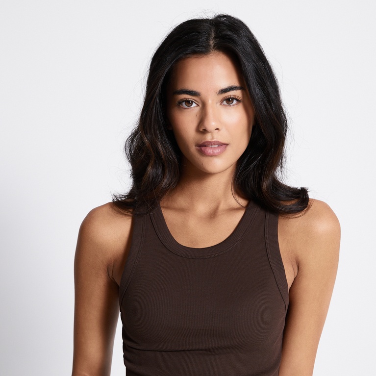 Ribbed tank top "Frances" Brown